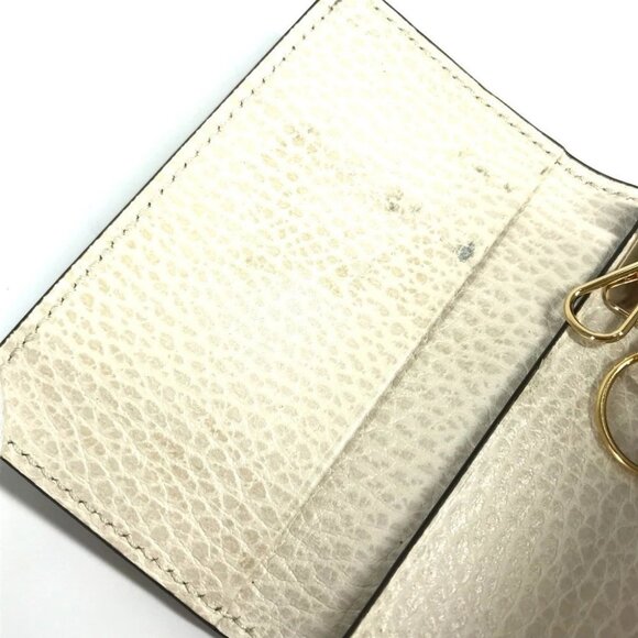 GUCCI 456118 logo GG 6 Key Case Key 6P Key Case PVC/Leather Beige - Picture 7 of 12